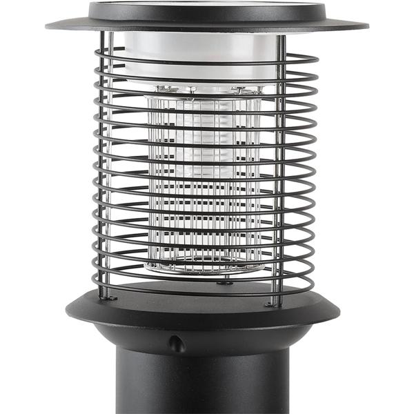 Solar Gartenlampe mit Mückenvernichter aus Edelstahl, 2in1 LED Wegeleuchte Schwarz, Warmweiss 300lm & UV Insektenschutz 15lm, IP44, 25 x 60 cm