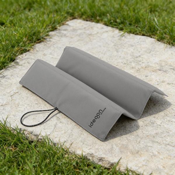 Coussin de siège pliable pour le voyage – coussin thermique outdoor gris en tissu Oxford robuste – imperméable et isolant pour la randonnée, le camping, le stade et la maternelle
