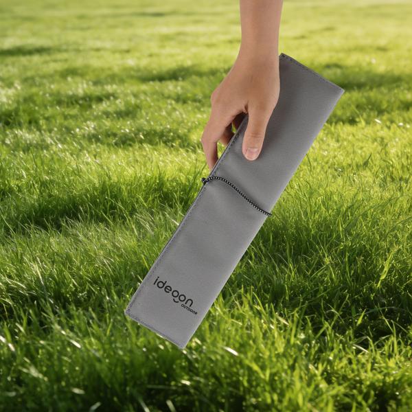 Coussin de siège pliable pour le voyage – coussin thermique outdoor gris en tissu Oxford robuste – imperméable et isolant pour la randonnée, le camping, le stade et la maternelle
