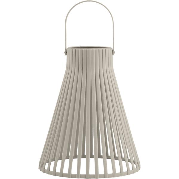 Set di 2 lanterne solari LED decorative per esterni, moderna lanterna da giardino grigia con maniglia, lampada solare con design a lamelle per balcone e terrazza