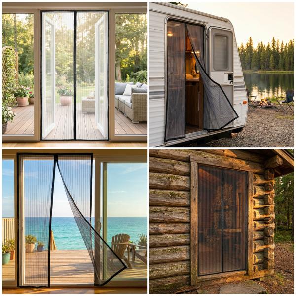 Insect protection door curtain with magnetic closure, 210 x 100 cm