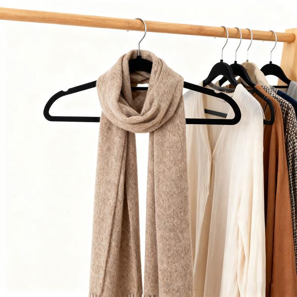 Cintres premium, lot de 10, avec crochet pivotant à 360 degrés, revêtement antidérapant et support supplémentaire pour cravates, ceintures ou écharpes, gain de place