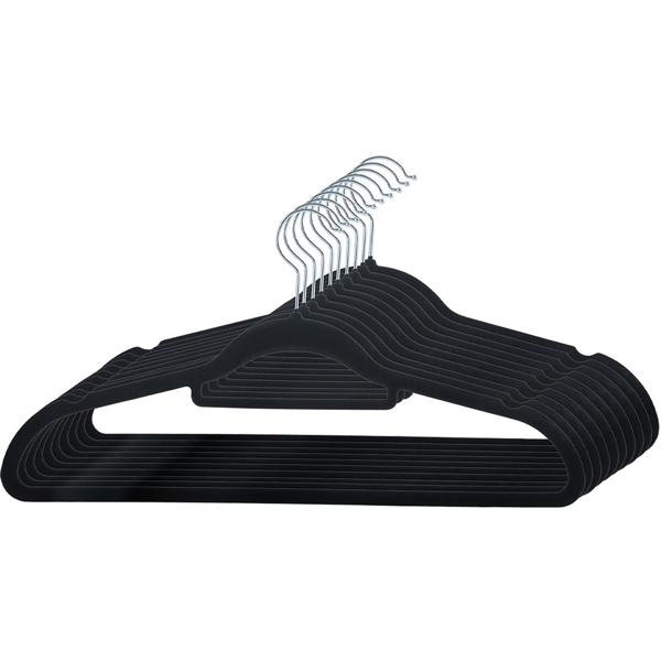 Cintres premium, lot de 10, avec crochet pivotant à 360 degrés, revêtement antidérapant et support supplémentaire pour cravates, ceintures ou écharpes, gain de place