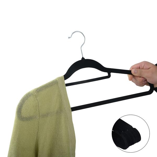 Cintres premium, lot de 10, avec crochet pivotant à 360 degrés, revêtement antidérapant et support supplémentaire pour cravates, ceintures ou écharpes, gain de place