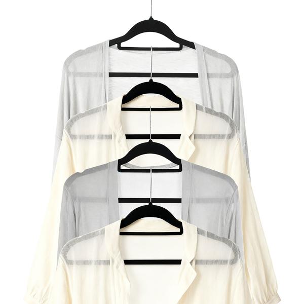 Cintres premium, lot de 10, avec crochet pivotant à 360 degrés, revêtement antidérapant et support supplémentaire pour cravates, ceintures ou écharpes, gain de place