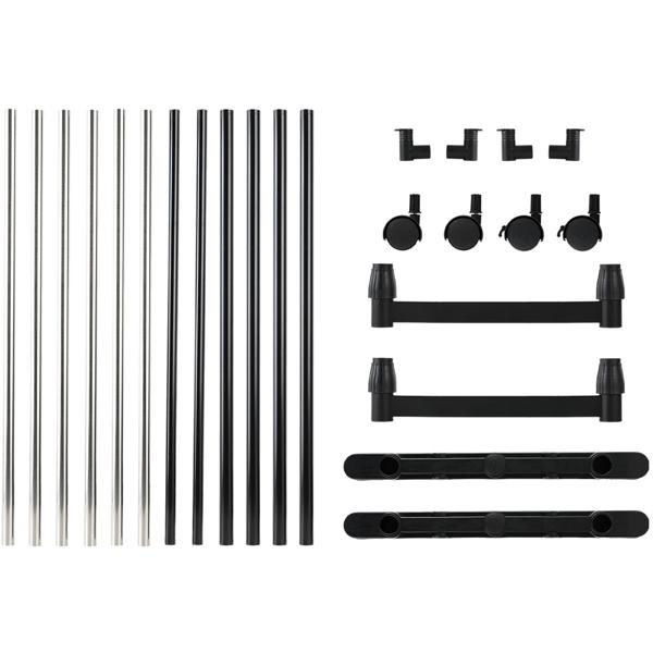 Mobile clothes rack with double clothes rail – 80 cm wide – Height‑adjustable from 90 to 160 cm – Stable wardrobe stand for your clothing