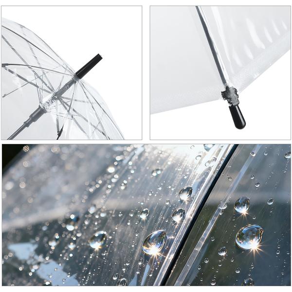 2er-Set Transparenter Regenschirm mit Automatik, 85 cm Durchmesser, klarer Glockenschirm für Damen & Herren, robuster Stockschirm mit Einhand-Öffnung