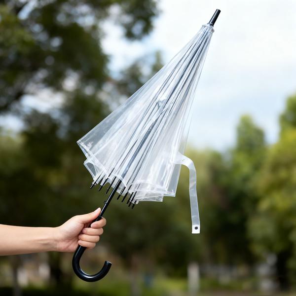 2er-Set Transparenter Regenschirm mit Automatik, 85 cm Durchmesser, klarer Glockenschirm für Damen & Herren, robuster Stockschirm mit Einhand-Öffnung