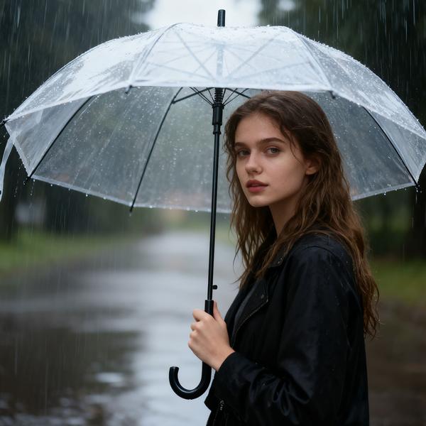 2er-Set Transparenter Regenschirm mit Automatik, 85 cm Durchmesser, klarer Glockenschirm für Damen & Herren, robuster Stockschirm mit Einhand-Öffnung