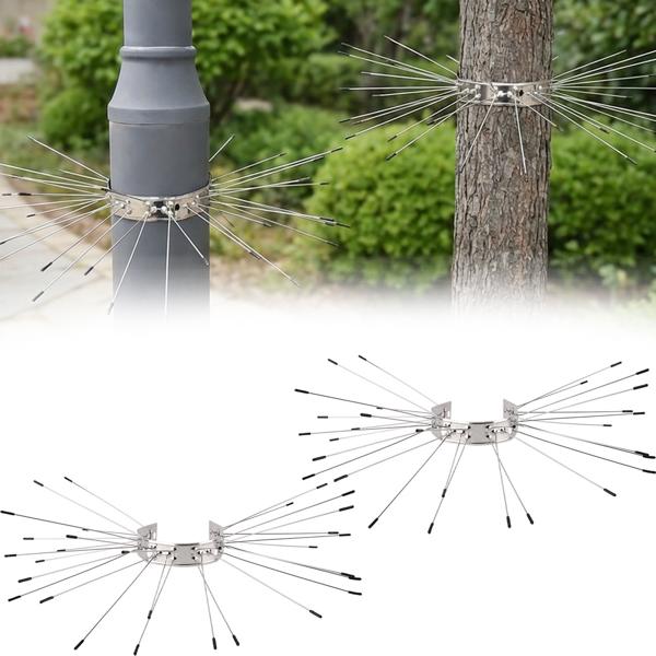 Efficace cintura anti‑martora set da 2 in acciaio inox, barriera anti‑arrampicata per pluviali e alberi, difesa contro procioni e gatti, montaggio semplice