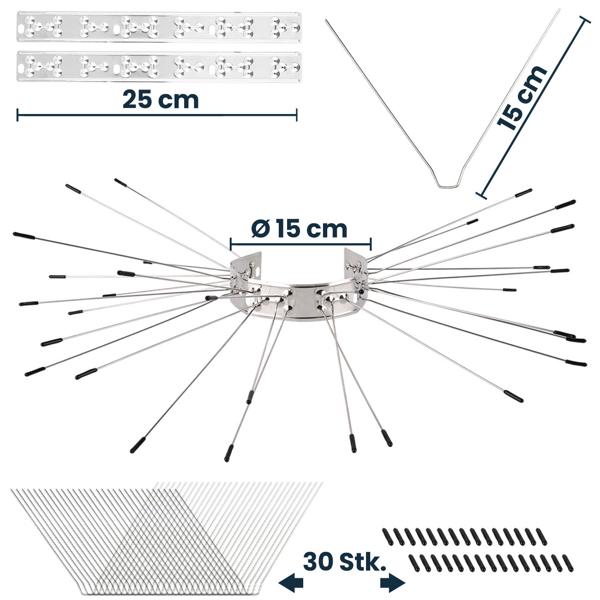 Effektiver Marder-Abwehrgürtel 2er Set aus Edelstahl, Kletterschutz für Regenrohre und Bäume, Abwehr gegen Waschbären & Katzen, leichte Montage