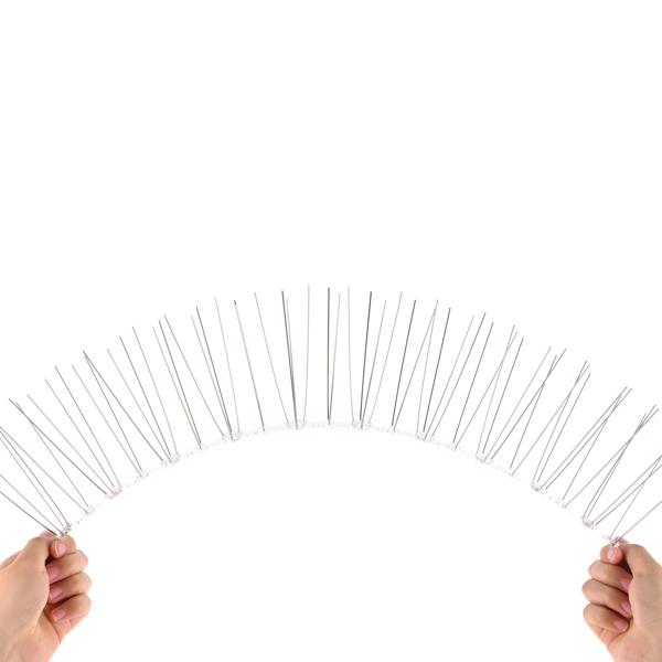 Effective set of 5 pigeon deterrent spikes, 3-row stainless steel, 2.5 m – individually adjustable – robust defence spikes for optimal bird protection