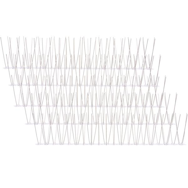 Effective set of 5 pigeon deterrent spikes, 3-row stainless steel, 2.5 m – individually adjustable – robust defence spikes for optimal bird protection