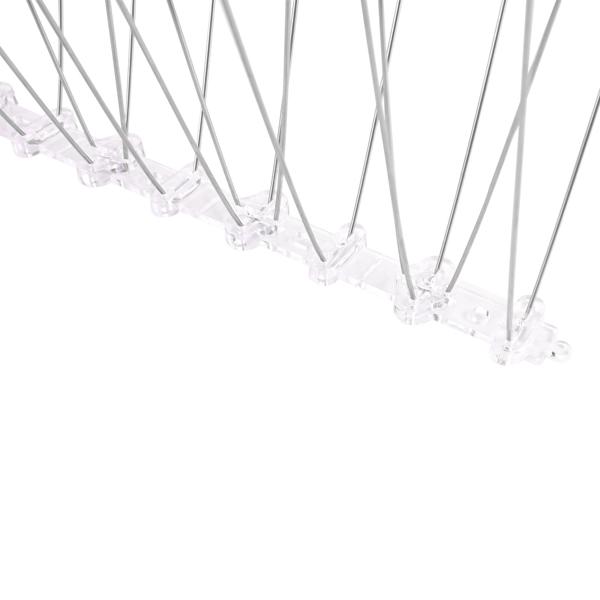 Effective set of 5 pigeon deterrent spikes, 3-row stainless steel, 2.5 m – individually adjustable – robust defence spikes for optimal bird protection