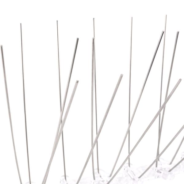 Effective set of 5 pigeon deterrent spikes, 3-row stainless steel, 2.5 m – individually adjustable – robust defence spikes for optimal bird protection