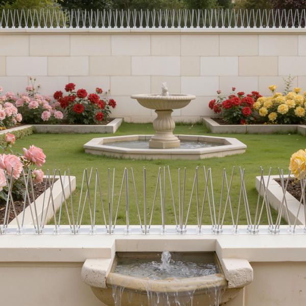 Effective set of 5 pigeon deterrent spikes, 3-row stainless steel, 2.5 m – individually adjustable – robust defence spikes for optimal bird protection