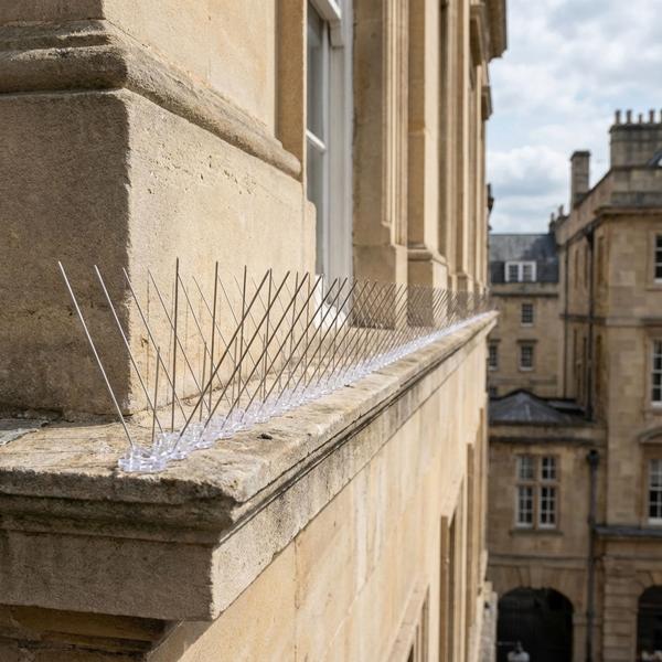 Effective set of 10 pigeon deterrent spikes, 3‑row stainless steel, 5 m – individually adjustable – robust deterrent spikes for optimal bird protection