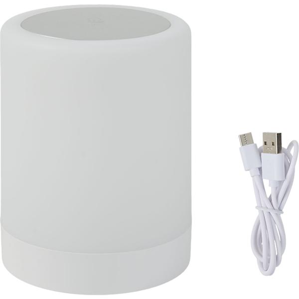Lampe de table rechargeable avec commande tactile, 6 couleurs de lumière et blanc chaud, recharge pratique par USB‑C, anse intégrée pour la suspendre