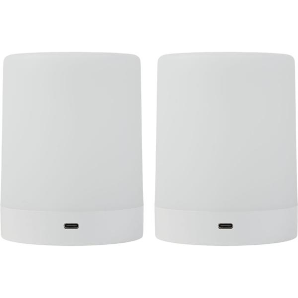 Set de 2 lampes de table rechargeables avec commande tactile, 6 couleurs de lumière vives et blanc chaud, recharge pratique via USB-C, anse intégrée pour les suspendre