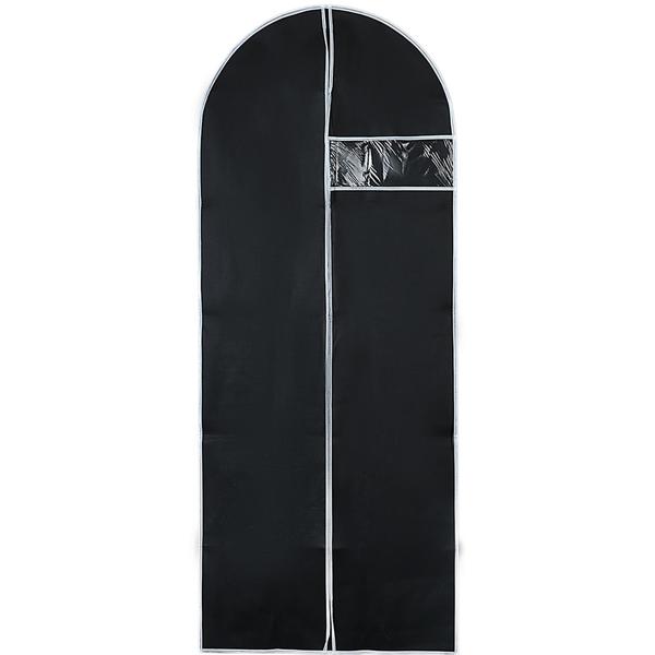 Lot de 2 housses de vêtements noires avec fermeture éclair et fenêtre, sac à vêtements pour costumes, tailleurs, robes, housse de protection avec ouverture pour cintres