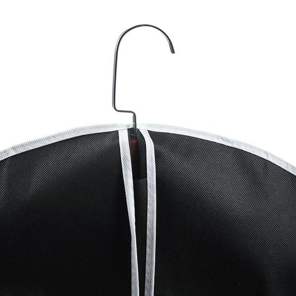 Lot de 2 housses de vêtements noires avec fermeture éclair et fenêtre, sac à vêtements pour costumes, tailleurs, robes, housse de protection avec ouverture pour cintres