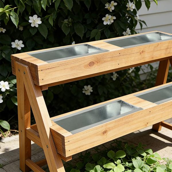 Set di 8 fioriere premium per pallet europei in metallo zincato, inserto per pallet con 3 fori di scarico, cassetta da fiori per mobili in pallet, argento