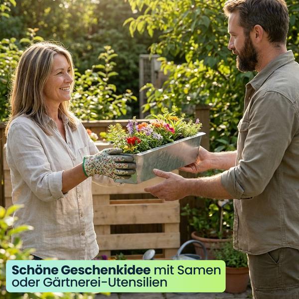 4er-Set Premium Pflanzkasten für Europaletten aus verzinktem Metall, Paletteneinsatz mit 3 Ablauflöchern, Blumenkasten für Palettenmöbel, Silber