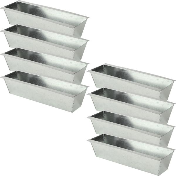 Set di 8 fioriere premium per pallet europei in metallo zincato, inserto per pallet con 3 fori di scarico, cassetta da fiori per mobili in pallet, argento