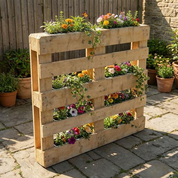 Set di 8 fioriere premium per pallet europei in metallo zincato, inserto per pallet con 3 fori di scarico, cassetta da fiori per mobili in pallet, argento