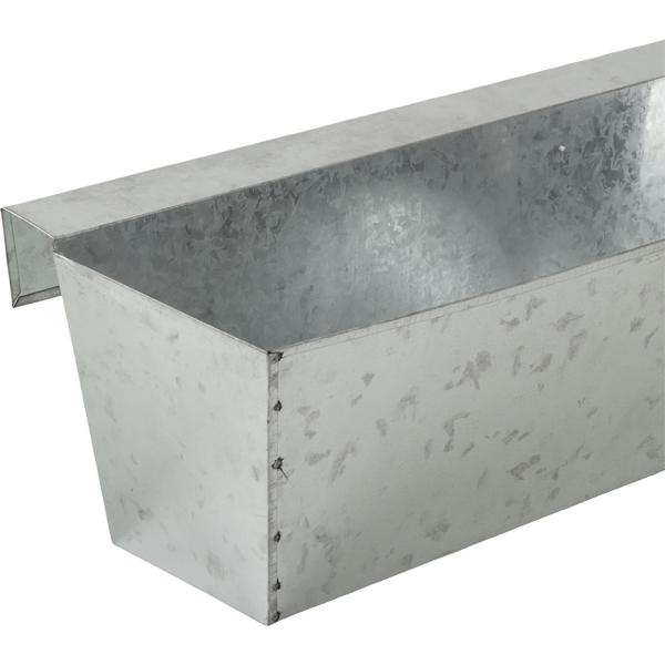 Set di 6 fioriere premium per pallet Europe con barra di sospensione in metallo zincato, inserto per pallet e cassetta da balcone per corrimano fino a 2,5 cm di larghezza, argento