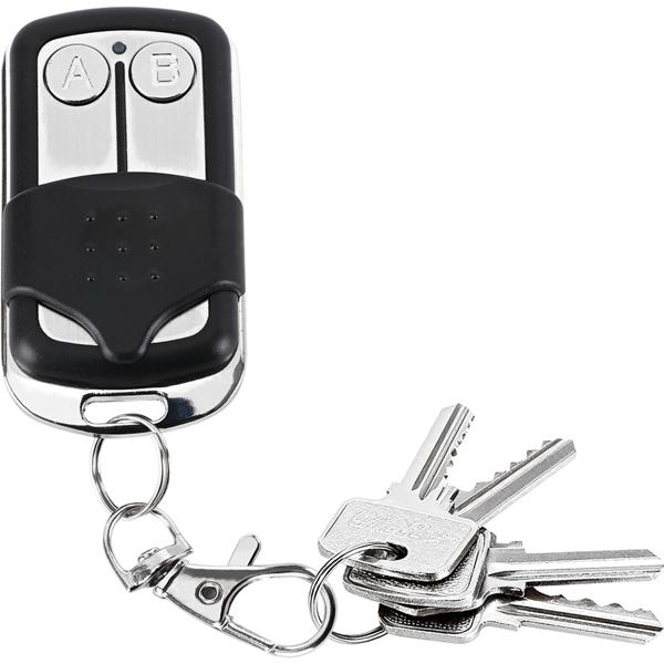 Trasmettitore radio portatile 433,92 MHz per porte da garage a codice fisso, telecomando programmabile a 2 canali, modulazione AM/FM, incluso portachiavi