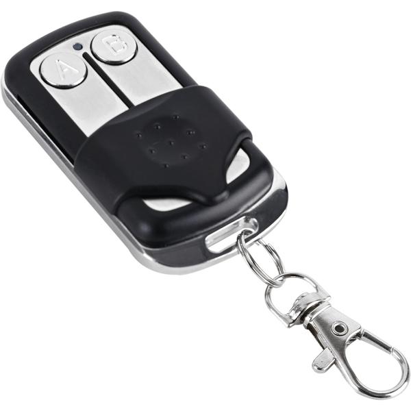 Trasmettitore radio portatile 433,92 MHz per porte da garage a codice fisso, telecomando programmabile a 2 canali, modulazione AM/FM, incluso portachiavi