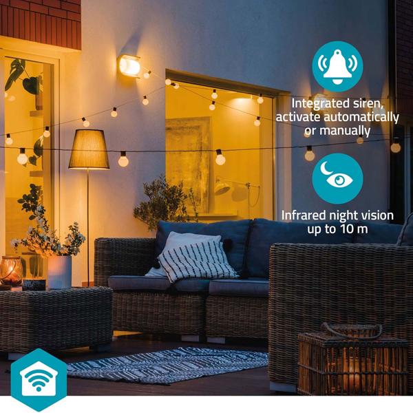 SmartLife Outdoor Security Camera 3MP Full HD 1296p – Wi‑Fi IP camera, white, weatherproof and high-performance for secure home surveillance