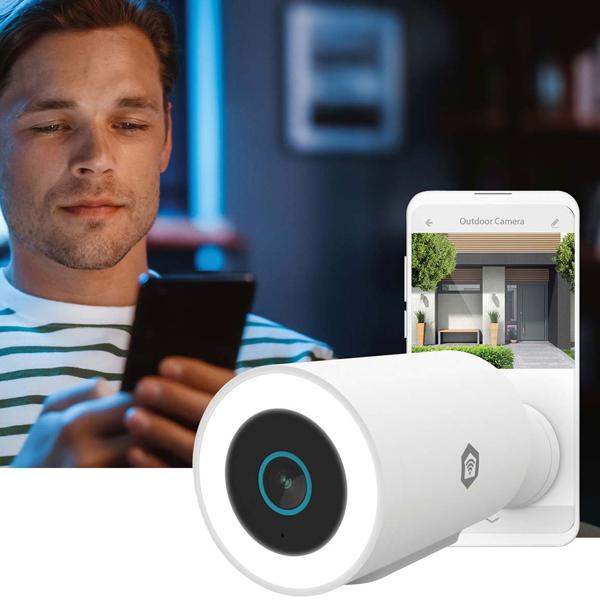 SmartLife Outdoor Security Camera 3MP Full HD 1296p – Wi‑Fi IP camera, white, weatherproof and high-performance for secure home surveillance