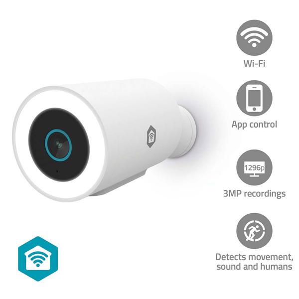 SmartLife Outdoor Security Camera 3MP Full HD 1296p – Wi‑Fi IP camera, white, weatherproof and high-performance for secure home surveillance
