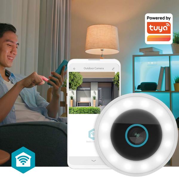 SmartLife Outdoor Security Camera 3MP Full HD 1296p – Wi‑Fi IP camera, white, weatherproof and high-performance for secure home surveillance