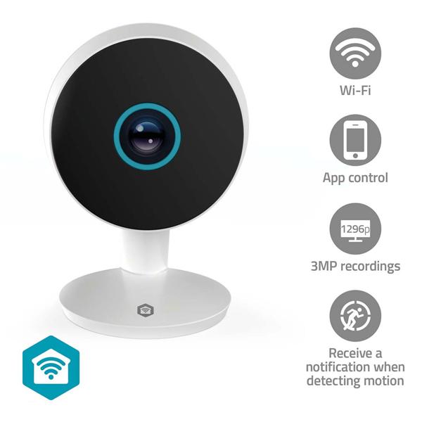 Reliable Wi-Fi indoor surveillance camera 3MP HD (1296p) with siren & smart person detection for burglary protection - Absolute privacy