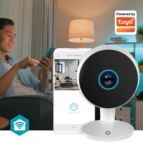 Reliable Wi-Fi indoor surveillance camera 3MP HD (1296p) with siren & smart person detection for burglary protection - Absolute privacy