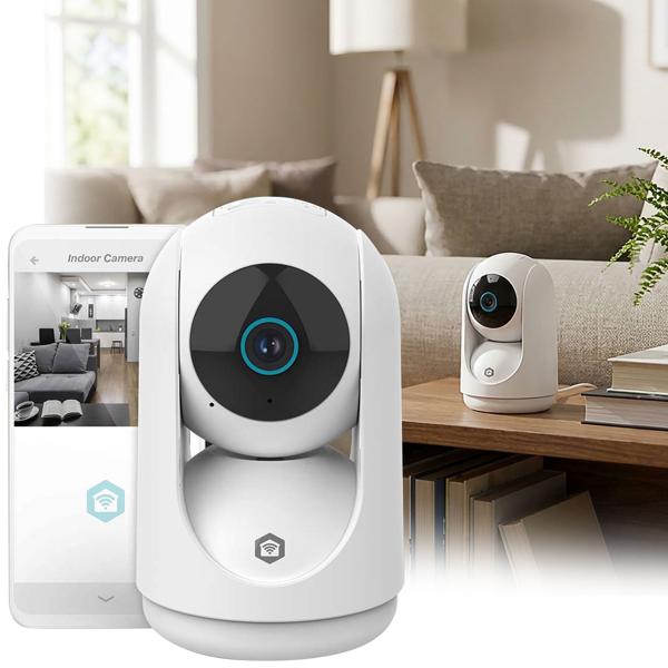 Secure Indoor Wi‑Fi Security Camera Full HD 3MP – Pan, Tilt, Auto-Tracking & Siren – Perfect as Baby Monitor, Pet Camera or Home Protection