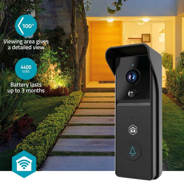SmartLife video door intercom with motion sensor, black – Crystal-clear 3MP video doorbell, Wi‑Fi, for maximum security and smart home automation