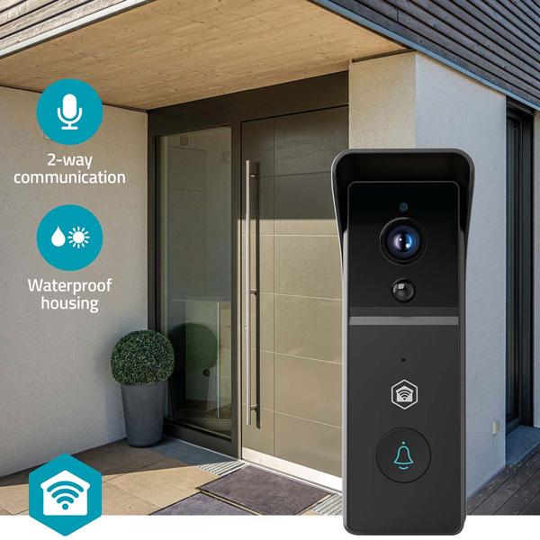 SmartLife video door intercom with motion sensor, black – Crystal-clear 3MP video doorbell, Wi‑Fi, for maximum security and smart home automation