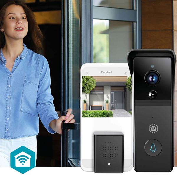 SmartLife video door intercom with motion sensor, black – Crystal-clear 3MP video doorbell, Wi‑Fi, for maximum security and smart home automation