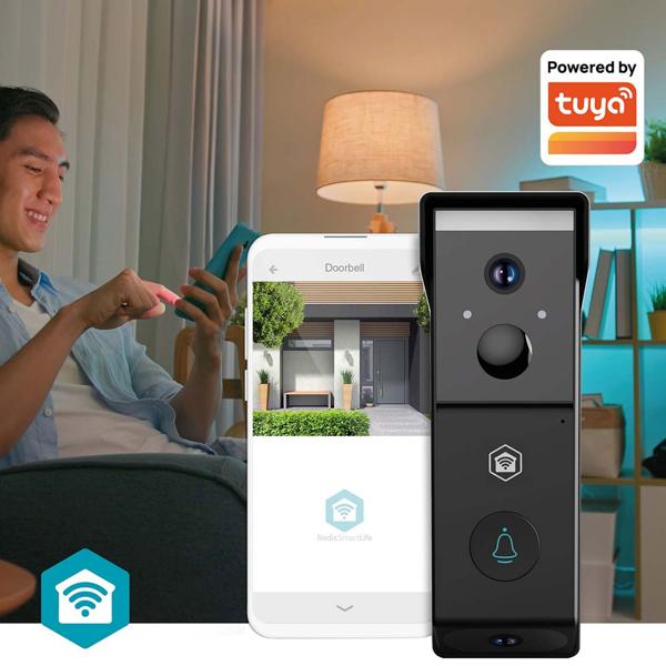 Professional SmartLife Video Doorbell with Motion Sensor & Night Vision, black - Wireless doorbell with camera for a safer home