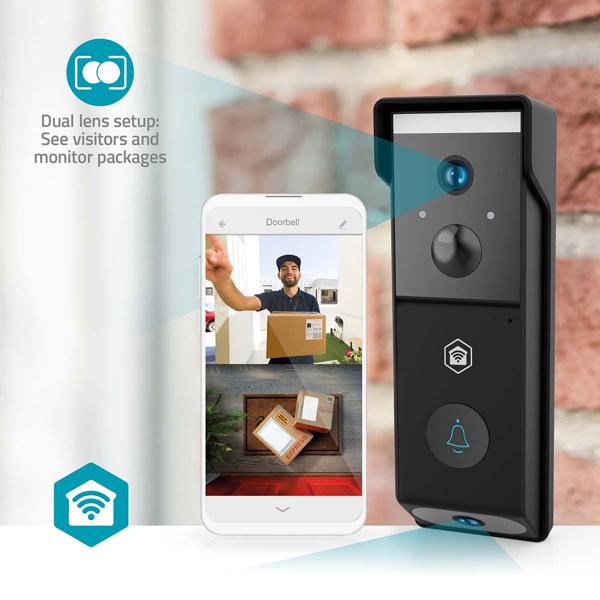 Professional SmartLife Video Doorbell with Motion Sensor & Night Vision, black - Wireless doorbell with camera for a safer home