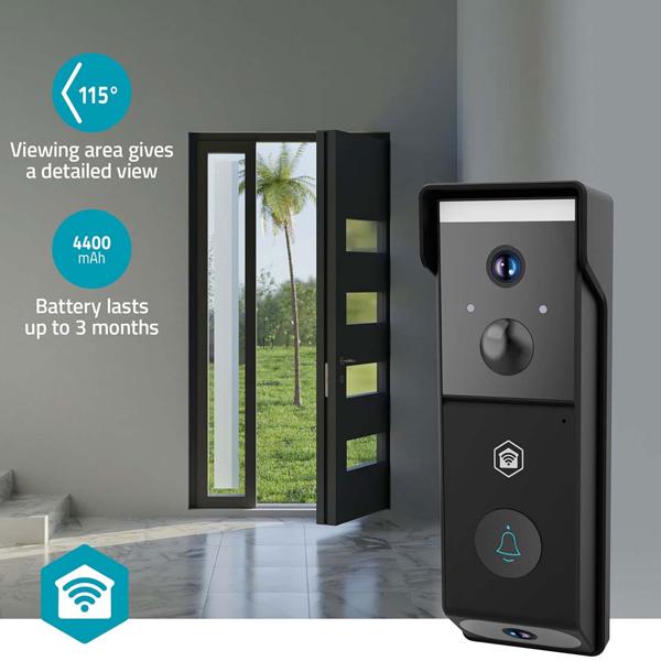 Professional SmartLife Video Doorbell with Motion Sensor & Night Vision, black - Wireless doorbell with camera for a safer home