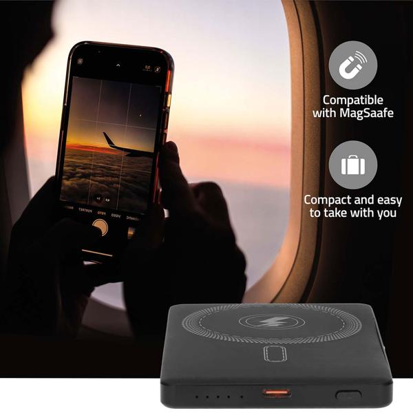 2er-Set Powerbank MagSafe 5000 mAh – 15W Kabelloses Laden und 20W USB-C Anschluss, kompakter Akku mit LED-Anzeige für iPhone 15/14/13/12