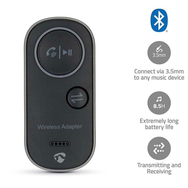 Mobiler Bluetooth 5.4 Audio Adapter 2-in-1 – Transmitter & Receiver für Flugzeug, Auto & Stereoanlage – Niedrige Latenz, Dual Pairing, 10 Std. Akku