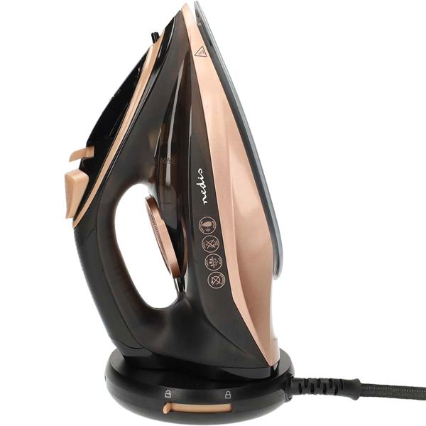 Kabelloses Dampfbügeleisen 2200W – Keramik-Bügelsohle kratzfest, schwarz-kupfer Design für mühelose Bügelfreiheit