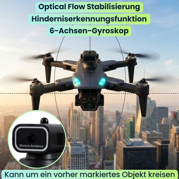 4K Drohne mit Kamera Schwenkbar C0 Zertifiziert Bürstenloser Motor Faltbar GPS Rückkehr Hinderniserkennung Follow-Me Live-Übertragung Waypoint App