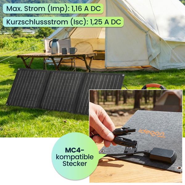 Powerstation 155Wh 42000mAh Solar-Generator Set inkl. 21W Solarpanel, 230V AC Steckdose, USB-C QC 3.0, DC Output & LED für Camping